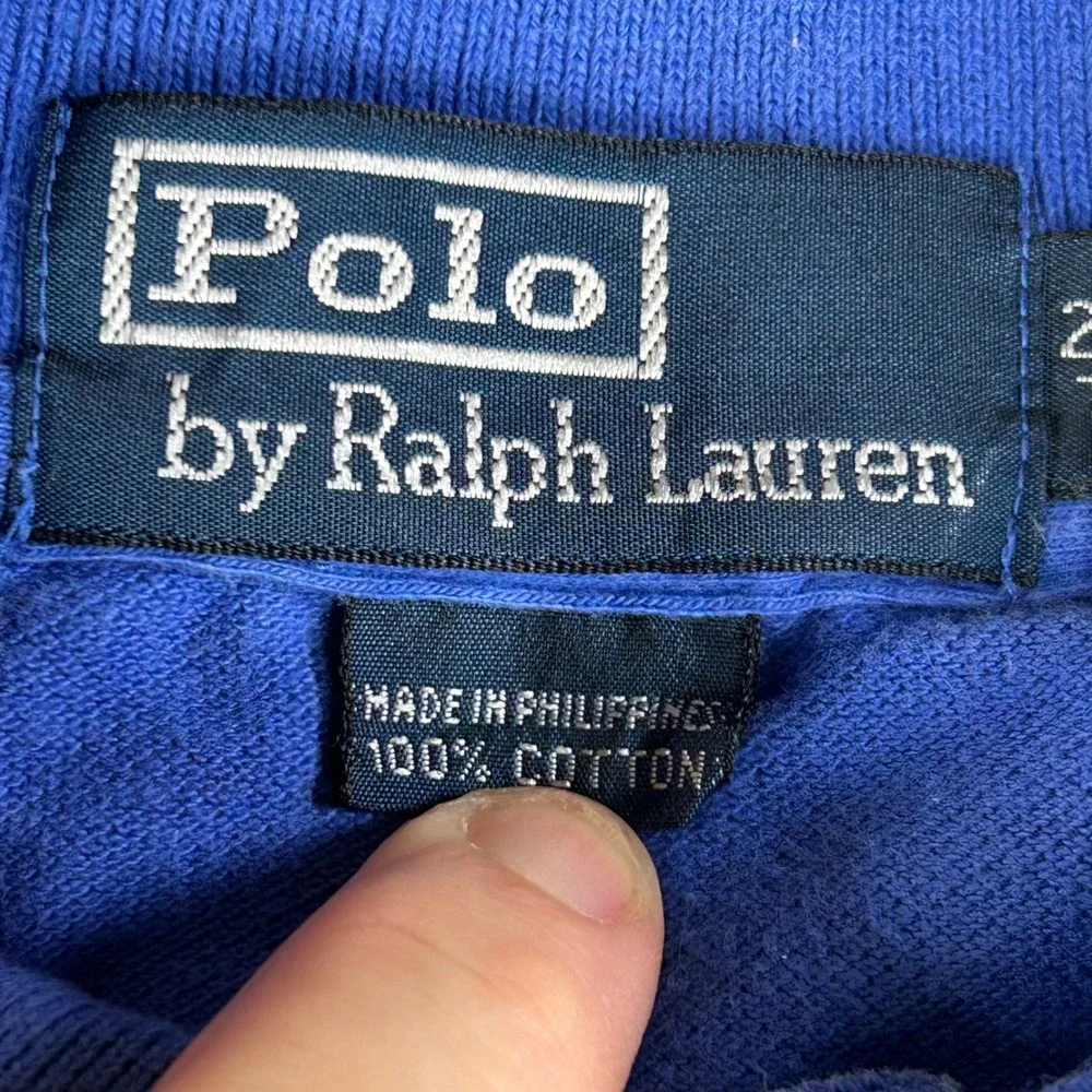 Polo Ralph Lauren Mens 2XLT Tall Blue Short Sleeve Pique Polo Orange Pony Logo